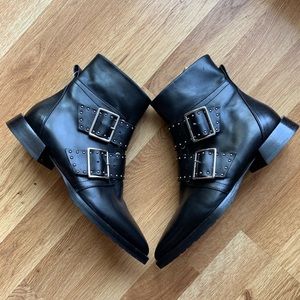 Capezzani Italian Made Leather Buckle Booties 36